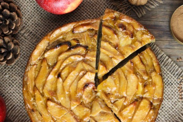 Easy buckwheat apple cake recipe with buckwheat flour and honey that's gluten free and quick to make.