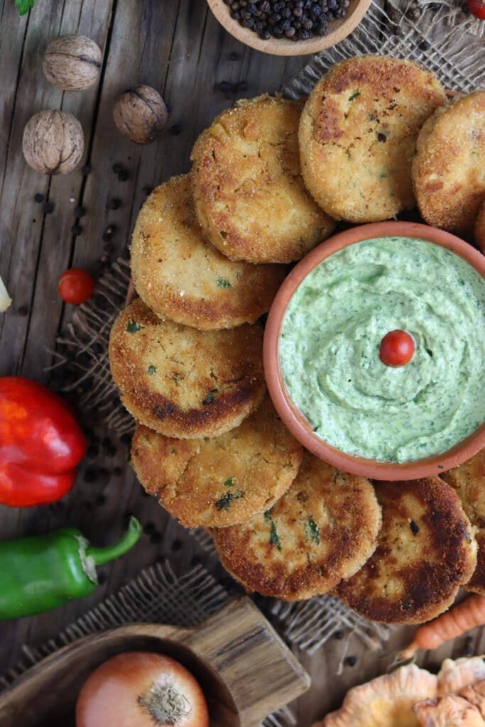Fried chicken of the woods mushroom fritters by a homemade recipe from Slovenia.