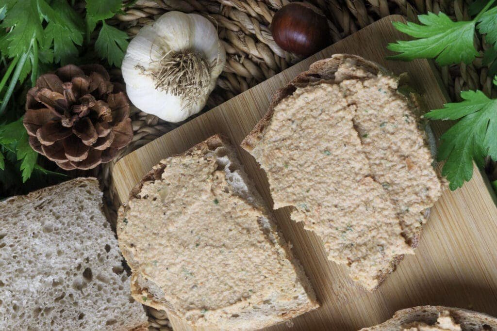saffron milk cap pate served on fresh bread by food nutters recipe