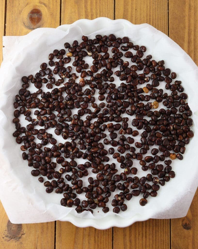Clean baobab seeds prepared for drying on the sun. 