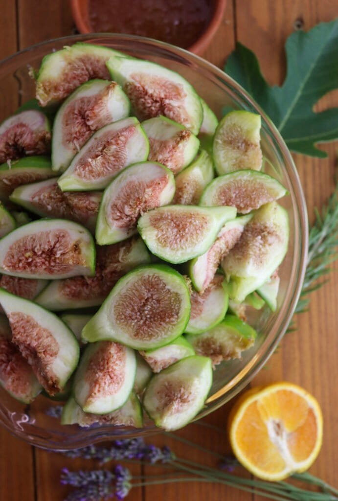 fig quarters ready to be cooked for the fig jam